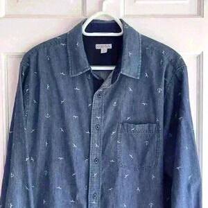 Denim chambray Shirt with nautical print